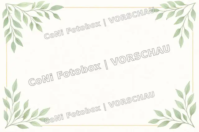 Botanischer Fotobox-Startscreen für eine Hochzeit
