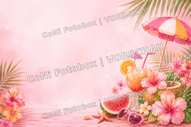 Pinker Fotobox-Startscreen für Sommerfest oder Geburtstag